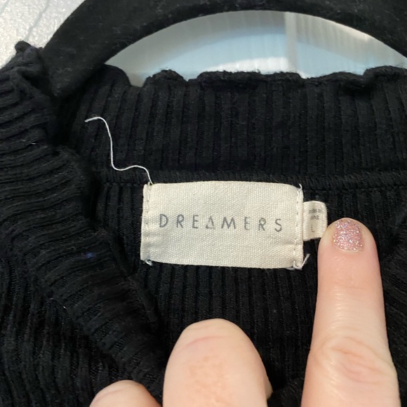 Dreamers Black Scalloped Turtleneck Sweater - Picture 4 of 4